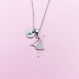 Ballet Girl Dance Necklace in Silver Gold Rose Gold Option, Personalized Gift, N1447