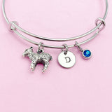 Silver Lamb Charm Bracelet Personalized Customized Monogram Jewelry, N1587