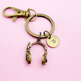 Headphone Charm Keychain Silver or Bronze Option, Headset Charm, DJ Headphone, AN985