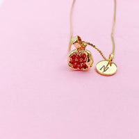 Pomegranate Necklace, Cubic Zirconia Jewelry, CN3796