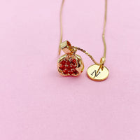 Pomegranate Necklace, Cubic Zirconia Jewelry, CN3796