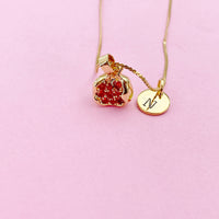 Pomegranate Necklace, Cubic Zirconia Jewelry, CN3796