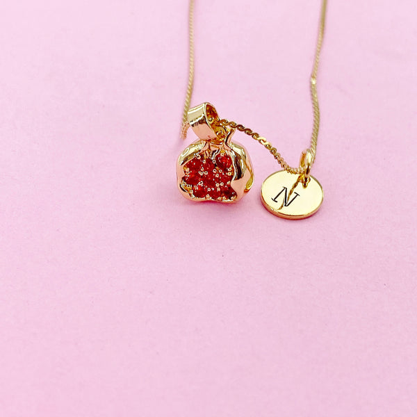 Pomegranate Necklace, Cubic Zirconia Jewelry, CN3796