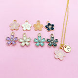 Japanese Cherry Blossom Sakura Necklace in Gold, Sakura Flower in Option, Girlfriends Gift, N5596