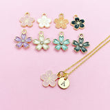 Japanese Cherry Blossom Sakura Necklace in Gold, Sakura Flower in Option, Girlfriends Gift, N5596