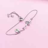 Silver Ballet Bracelet, Dance Girl Bracelet, Ballet Gift, Dance School, Ballet School Gift, N4208