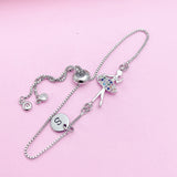 Silver Ballet Bracelet, Dance Girl Bracelet, Ballet Gift, Dance School, Ballet School Gift, N4208