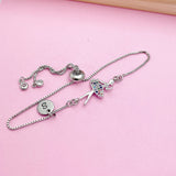 Silver Ballet Bracelet, Dance Girl Bracelet, Ballet Gift, Dance School, Ballet School Gift, N4208