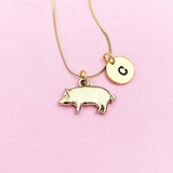 Gold Pig Charm Necklace, AN1121