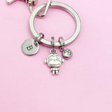 Silver Small Monkey Charm Keychain, AN160