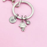 Silver Small Monkey Charm Keychain, AN160