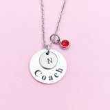 Silver Coach Necklace Best Christmas Gifts for Coach, School Sport Coach Gifts, D010