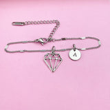 Silver Diamond Bracelet, Daimond Shaped Charm, N5152