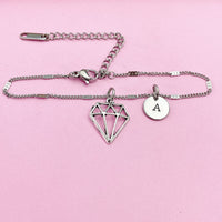 Silver Diamond Bracelet, Daimond Shaped Charm, N5152