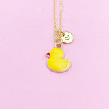 Duck Necklace, Cute Yellow Duckling Bird Necklace Gifts, Best Graduation Gift, Birthday Gifts, Personalized Initial Gift, N4353