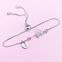 Silver Ballet Bracelet Ballet Dance Charm, Personalized Customized Monogram Jewelry, AN1545