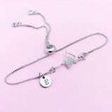 Silver Ballet Bracelet Ballet Dance Charm, Personalized Customized Monogram Jewelry, AN1545