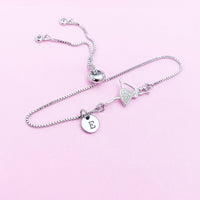 Silver Ballet Bracelet Ballet Dance Charm, Personalized Customized Monogram Jewelry, AN1545