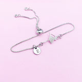 Silver Ballet Bracelet Ballet Dance Charm, Personalized Customized Monogram Jewelry, AN1545