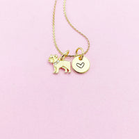 Gold TINY Bulldog Charm Necklace, Bull Dog Charm, Animal Charm, Pet Gift, Personalized Gift, AN3624