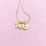 Gold TINY Bulldog Charm Necklace, Bull Dog Charm, Animal Charm, Pet Gift, Personalized Gift, AN3624