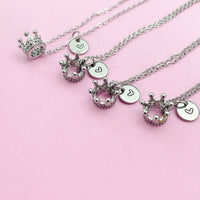 Crown Necklace in Silver Gold or Rose Gold Option, N5597