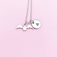 Bat Necklace, Stainless Steel Bat Charm Necklace, N1054