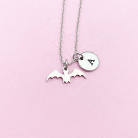 Bat Necklace, Stainless Steel Bat Charm Necklace, N1054