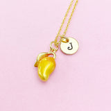 Mangoes Necklace, Gold Mangoes Tropical Fruit Necklace, Birthday Gift, N5164