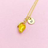 Mangoes Necklace, Gold Mangoes Tropical Fruit Necklace, Birthday Gift, N5164