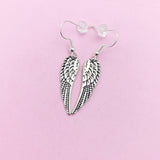 Angel Wing Earrings, Angel Wing Charm Dangle Earrings, Silver Wing Earrings, Wing Charm, Angel Wing Jewelry, Silver Earrings, N1465