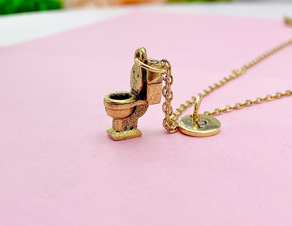 Best Christmas Gift, Toilet Necklace, Toilet Seat Charm, Plumber Charm Necklace, Plumber Gift, Personalized Gift, Christmas Gift N467