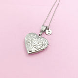 Silver Heart Tree Locket Pendant Necklace, N5599