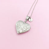 Silver Heart Tree Locket Pendant Necklace, N5599
