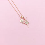Rose Gold Ballet Dance Girl Charm Necklace, Daughter Necklace, Gift for Daughter Granddaughter Niece Girl Jewelry, Personalized Gift, N1905