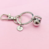 Silver Kettlebell Charm Keychain Fitness Weightlifters Gifts Ideas Personalized Made to Order Jewelry, AN2594