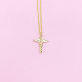 Gold Caduceus Necklace, N3063