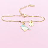 Gold Blue Bird Bracelet, Blue Sparrow Bird Watcher Gifts Ideas, N3296B