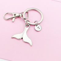 Silver Whale Tail Charm Keychain, N5600