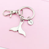 Silver Whale Tail Charm Keychain, N5600