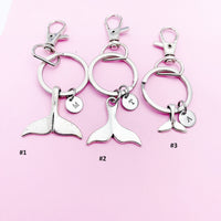 Silver Mermaid Tail Charm Keychain, AN5602