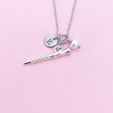 Personalized Oboe Necklace, Silver Music Gift, Initial Charm