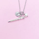 Personalized Oboe Necklace, Silver Music Gift, Initial Charm