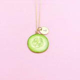 Gold Green Cucumber Sparrow Necklace, AN2946