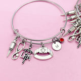 Licensed Practical Nurse Bracelet, LPN Bracelet, Medical Syringe Stethoscope Nurse Hat, Nurse Student, Nursing Gift, Christmas Gift, N3984
