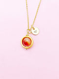 Gold Sardonyx Necklace, Natural Gemstone Jewelry, Spinner Necklace, Silver Option, N5605