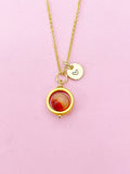 Gold Sardonyx Necklace, Natural Sardonyx Gemstone Jewelry, Spinner Necklace, N5605