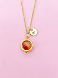 Gold Sardonyx Necklace, Natural Gemstone Jewelry, Spinner Necklace, Silver Option, N5605