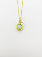 Gold Jade Necklace, Natural Jade Gemstone Jewelry, Spinner Necklace, N5606