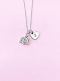 Silver Book Charm Necklace, N916